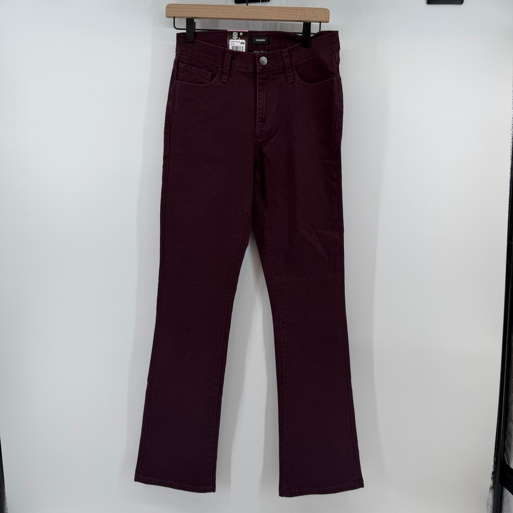 Express Bootcut Jean Women Sz 6 Wine Wash Purple NWT Mid Rise Stretch Denim